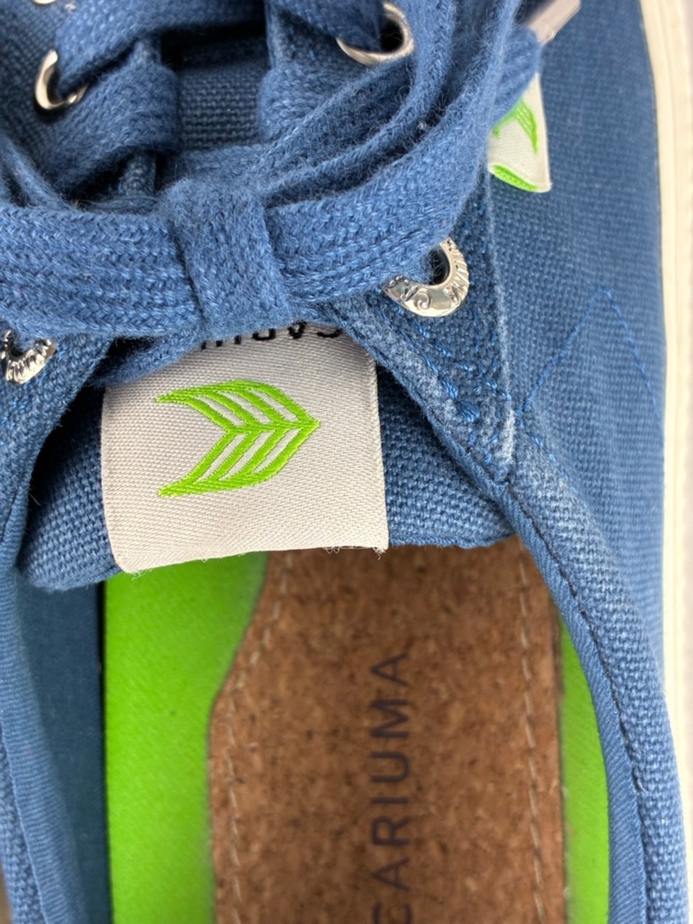Cariuma‎ Blue Canvas Sneakers Size 7.5 | Casual Lace-Up Eco Shoes - Picture 8 of 9